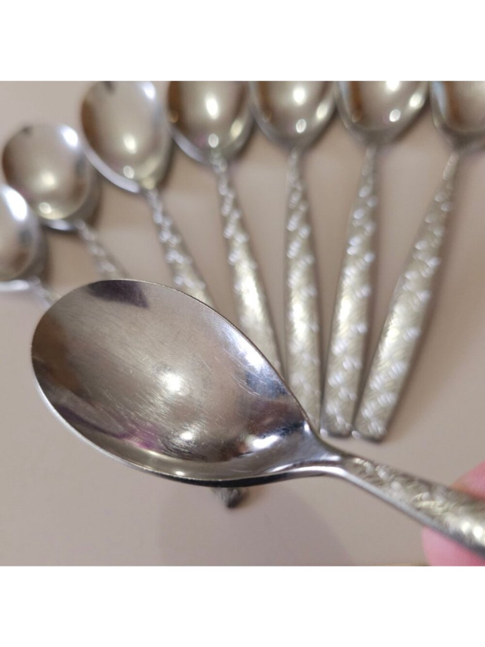 4 Noritake Allegro Teaspoon Spoons 6" silverware flatware replacement MCM vtg - Picture 8 of 8